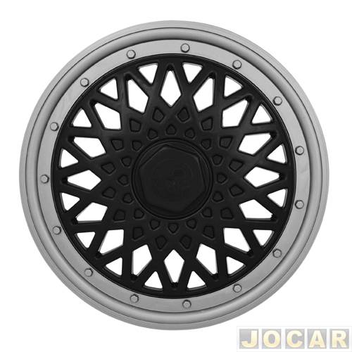 Calota aro 13 Universal - Grid - Premium Sport GSS - pressão - preto/prata - cada (unidade) - 600AR-PBP-U