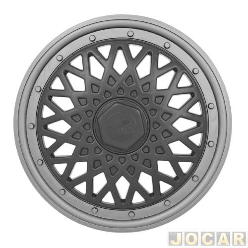 Calota aro 13 Universal - Grid - Premium Sport GSS - pressão - grafite/prata - cada (unidade) - 600AR-PTG-U