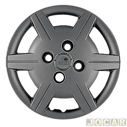 Calota aro 13 Chevrolet - Grid - Corsa 2009 em diante - fixada com parafuso cubo baixo - leia a descrição detalhada - grafite - cada (unidade) - 06...