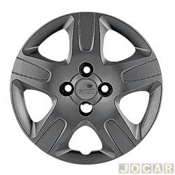 Calota aro 14 Fiat - Grid - <b>Fiat Strada Cabine Simples Working 1.4 8V Flex 2P de 2013 at 2014</b> - Strada working 2013 at 2014 - fixada com parafuso cubo alto - grafite - cada (unidade) - 111CA-GFT-U