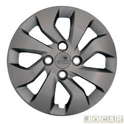 Calota aro 14 Chevrolet - Grid - Chevrolet Onix Hatch Activ 1.4 8V cmbio automtico Econo.Flex 4P de 2016 at 2019 - Onix/Prisma 2017 at 2019 - Joy/Joy Plus 2020 at 2022 - fixada com parafuso - cubo baixo - grafite - cada (unidade) - 373CB.GFT.U