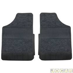 Tapete de carpete+borracha - Car Floor - Modelo 1/A (tipo universal - ver detalhes) - 4 peças - preto - jogo - 708022