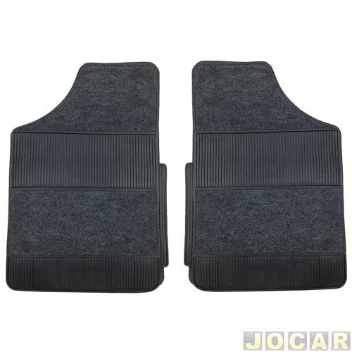Tapete de carpete+borracha - Car Floor - Modelo 1/A (tipo universal - ver detalhes) - 4 peças - preto - jogo - 708022