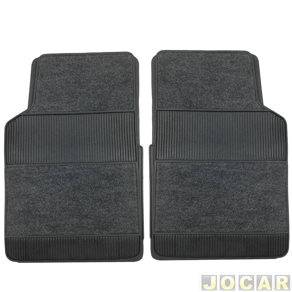 Tapete de carpete+borracha - Car Floor - Modelo 2/B (tipo universal - ver detalhes) - 4 peças - preto - jogo - D123PR