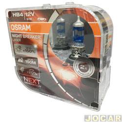 Kit lmpada do farol - Osram - HB4 - 12V - 51W - 3900K - Night Breaker - Laser 150% + luz - kit - 9006NL-HCB