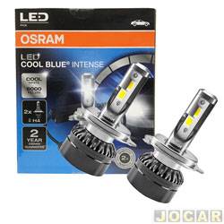 Kit lâmpada led do farol - Osram - H4 - 12V - 18W - 6000K - Cool Blue Intense - kit - 66204CWCBI