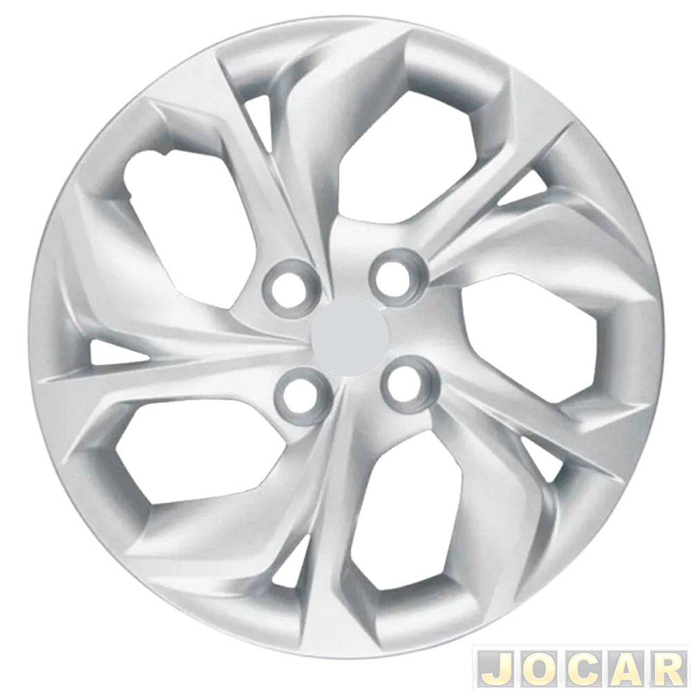 Calota aro 15 Hyundai - Grid - HB20 2020 em diante - fixada nos parafusos - prata - cada (unidade) - 193CP.PTA.U