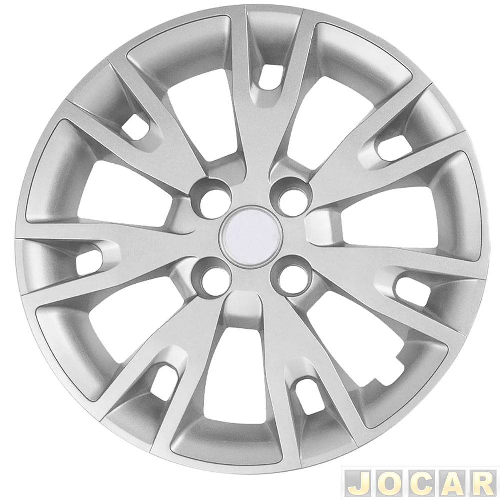 Calota aro 15 Renault - Grid - Logan/Sandero 2020 em diante - fixada por pressão - prata - cada (unidade) - 878AR-PTA-U