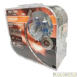 Kit lâmpada do farol - Osram - H7 - 12V - 55W - 3900K - Night Breaker Laser - 150% + luz - kit - 64210NL-HCB