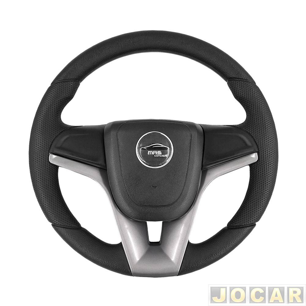 Volante - Mas Injeções - modelo Cruze - universal - (possui o fio da buzina) - prata - cada (unidade) - MAS2001PR