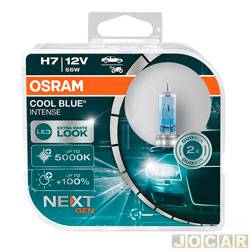 Kit lâmpada do farol - Osram - H7 - 12V - 55W - 5000K - Cool Blue Intense Next Gen - kit - 64210CBN-HCB