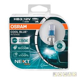 Kit lâmpada do farol - Osram - HB3 - 12V - 60W - 5000K - Cool Blue Intense Next Gen - kit - 9005CBN-HCB