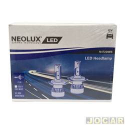 Kit lmpada LED do farol - Neolux (marca da Osram) - <b>Ford Escort Hobby 1.6 2P de 1993 at 1994</b> - H4 - 12V - 18/18W - 6000K - cada (unidade) - N472DWB