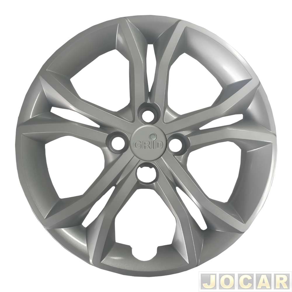 Calota aro 15 Fiat - Grid - Argo 2023 em diante - parafuso cubo baixo - prata - cada (unidade) - 297CP-PTA-U