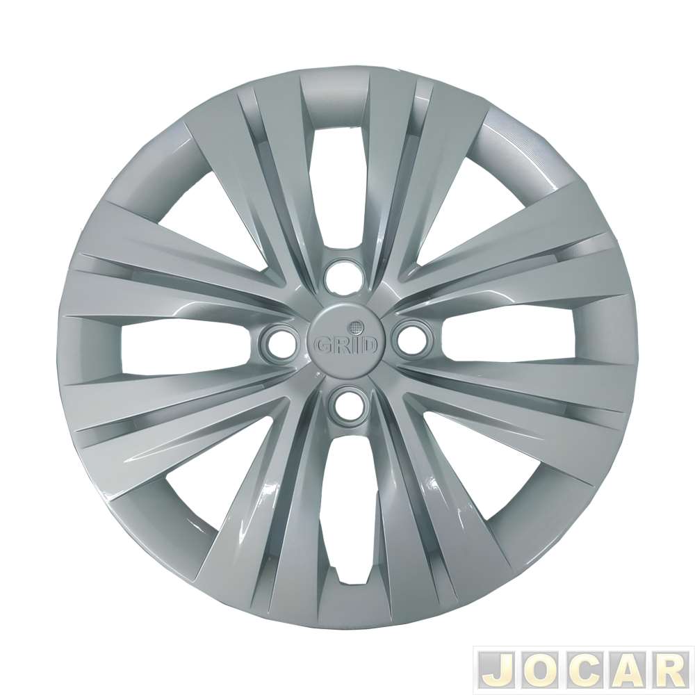 Calota aro 15 Volkswagen - Grid - Gol/Voyage/Saveiro 2023 em diante - parafuso cubo baixo - prata - cada (unidade) - 250CP-PTA-U
