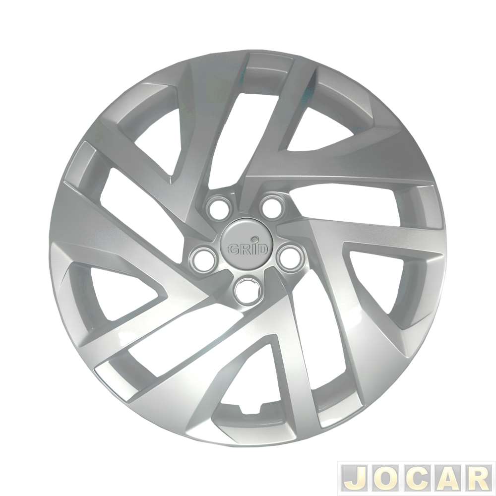 Calota aro 15 Volkswagen - Grid - Virtus 2023 em diante - parafuso cubo baixo - prata - cada (unidade) - 197CP-PTA-U