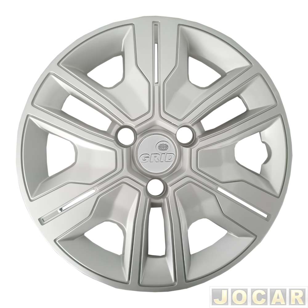 Calota aro 14 Renault - Grid - Kwid Outsider 2023 em diante - parafuso cubo baixo - prata - cada (unidade) - 880AR-PTA-U
