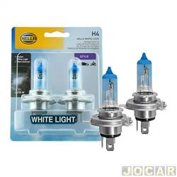 Kit lmpada do farol - Hella - H4 - 12V - 60/55W - White Light - luz branca - cada (unidade) - H4 WL