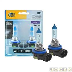 Kit lmpada do farol - Hella - H11 - 12V - 55W - White Light - luz branca - kit - H11 WL