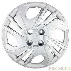 Calota aro 15 Chevrolet - Grid - Chevrolet Onix Hatch LT 1.0 12V cmbio automtico Flex 4P de 2023 em diante - Onix 2023 at 2024 - leia descrio detalhada - fixada com parafuso - prata - cada (unidade) - 380CP-PTA-U