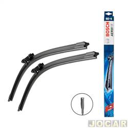 Palheta do limpador do para-brisa - Bosch - <b>Ford EcoSport Titanium 1.6 16V Flex PowerShift de 2015 at 2016</b> - EcoSport 2013 at 2021 - Ka 2015 at 2021 - 22/16 - 550mm/400mm - Aerofit SD - dianteira - par - SD4 - 3397014477