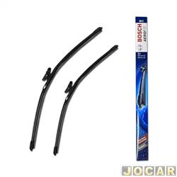 Palheta do limpador do para-brisa - Bosch - <b>Chevrolet S10 Cabine Simples LS 4X2 2.4 8V Flexpower de 2012 at 2016</b> - S10/TrailBlazer 2012 at 2020 - 22/18 - 550mm/450mm - Aerofit SD - dianteira - par - SD5 - 3397014476