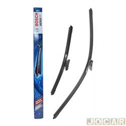 Palheta do limpador do para-brisa - Bosch - <b>Chevrolet Onix Hatch LS 1.0 8V SPE/4 cmbio manual Flex 4P de 2012 at 2016</b> - Onix 2012 at 2019 - Prisma 2013 at 2019 - Joy/Joy Plus - 24/14 - 600mm/350mm - Aerofit SD - dianteira - par - SD6 - 3397014475