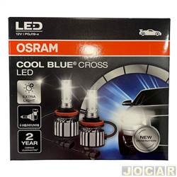 Kit lmpada LED do farol - Osram - H11/H8/H16 - 12V - 23W - 6000K - Cool Blue cross - kit - 65211CW CBC