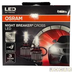 Kit lmpada LED do farol - Osram - <b>Volkswagen Golf 2.8 VR-6 2P - importado de 1995 at 1997</b> - HB3/HB4 - 12V - 27W - 6000K - Night Breaker Cross - <b>farol principal</b> - kit - 9005/6CW NBC