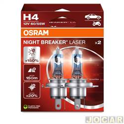 Kit lmpada do farol - Osram - <b>Ford Fiesta Hatch Class 1.0 mpi 2P de 1999 at 2000</b> - H4 - 12V - 60/55W - 3900K - 150% + luz - kit - 64193NL-2HB