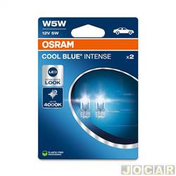 Kit lmpada do farol - Osram - <b>Ford Fiesta Hatch 1.0 mpi 4P de 1999 at 2000</b> - Cool Blue Intense - W5W - 12V - 5W - 4000K - pingo - W2.1x9.5d - <b>farol principal ou farol de milha</b> - kit - 2825CBN-2BL-501CBN