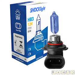 Lmpada do farol principal - Shocklight - <b>Ford Ranger Cabine Simples XLT 4X2 4.0 V6 gasolina de 1998 at 2000</b> - HB3 9005 - 60W - super branca - <b>farol principal</b> - cada (unidade) - 709893