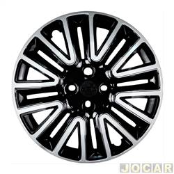 Calota aro 16 - Grid - <b>Honda Civic Sedan LXR-AT 2.0 16V Flex 4P de 2012 at 2016</b> - Kicks/City/Fit/WR-V/Civic/HR-V - universal cubo padro - modelo sport 4 furos - preto e prata - cada (unidade) - 001CP-PBP-U