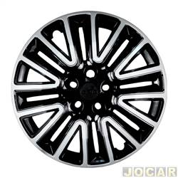 Calota aro 16 - Grid - <b>Fiat Toro Opening Edition 1.8 16V cmbio automtico 4X2 flex de 2016 at 2017</b> - Toro/Tracker/T-Cross - universal cubo padro - modelo sport 5 furos - preto e prata - cada (unidade) - 002CP-PBP-U