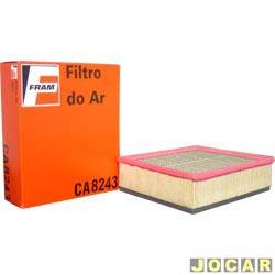 Filtro de ar do motor - Fram - <b>Ford Ranger Cabine Simples XLT 4X2 4.0 V6 gasolina de 1998 at 2000</b> - Ranger 2.3 SFI DOHC 2001 at 2004 - <b>6 cilindros</b> - cada (unidade) - CA8243