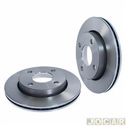 Disco de freio - alternativo - Hipper Freios - <b>Ford Fiesta Hatch CLX 1.4 mpi 16V 2P de 1996 at 2000</b> - Escort 1.8 16V 1996 at 2004 - Fiesta 1.6 8V 1999 at 2004 - Logus/Pointer 1993 at 1997 - ventilado - 239,5mm - dianteiro - par - HF-10A