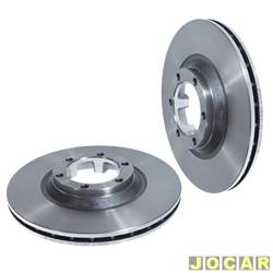 Disco de freio - alternativo - Hipper Freios - <b>Mitsubishi L-200 Cabine Simples CS 4X2 2.5 Turbo diesel de 1992 at 1995</b> - Mitsubishi L-200 4WD 1992 at 2002 - L-300 1996 at 1999 - 277mm - ventilado - 6 furos - sem cubo - dianteiro - par - HF-200A