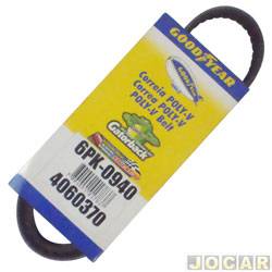 Correia com perfil Poly-V - Goodyear - <b>Chevrolet Astra Hatch GLS 2.0 MPFI 16V 2P de 1999 at 2001</b> - Astra 2.0 16V 1999 em diante - virabrequim, alt., bomba dgua, dir.hid.e ar cond - cada (unidade) - 6PK0940