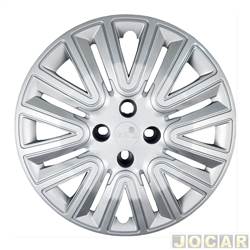 Calota aro 16 - Grid - <b>Honda Civic Sedan LXR-AT 2.0 16V Flex 4P de 2012 at 2016</b> - Kicks/City/Fit/WRV/Civic/HR-V - universal cubo padro - modelo sport 4 furos - prata - cada (unidade) - 001CP-PTA-U