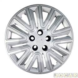 Calota aro 16 - Grid - <b>Fiat Toro Freedom 1.8 16V cmbio automtico 4X2 flex de 2016 at 2021</b> - Toro/Tracker/T-Cross - universal cubo padro - modelo sport 5 furos - prata - cada (unidade) - 002CP-PTA-U
