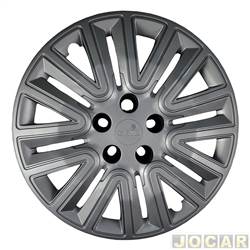 Calota aro 16 - Grid - <b>Fiat Toro Freedom 1.8 16V cmbio automtico 4X2 flex de 2016 at 2021</b> - Toro/Tracker/T-Cross - universal cubo padro - modelo sport 5 furos - grafite - cada (unidade) - 002CP-GFT-U