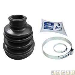 Kit reparo junta homocintica - Jahu - <b>Peugeot 207 Hatch XR 1.4 8V Flex 2P de 2008 at 2014</b> - C3 2003 at 2012 - 207 2008 at 2015 - 208 2012 at 2016 - lado cmbio - eixo fino 23mm - com trizeta - lado do motorista - cada (unidade) - 55364-6