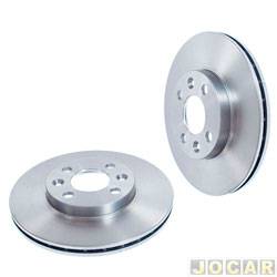 Disco de freio - alternativo - Hipper Freios - <b>Renault Sandero Stepway Rip Curl 1.6 8V Hi-Power de 2015 at 2016</b> - Logan/Sandero 2014 at 2019 - 258mm - ventilado - par - HF-549B