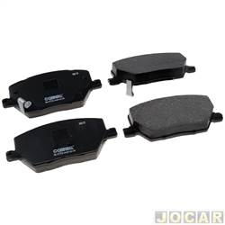 Pastilha do freio - Cobreq - <b>Jeep Compass Opening Edition 4X2 2.0 16V cmbio automtico flex 4P de 2017 at 2017</b> - Renegade 2014 at 2020 - Toro/Compass 2016 at 2020 - sistema Mando - 2 alarmes - dianteira - cada (unidade) - N-1774
