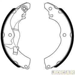 Sapata de freio - ROC - <b>Chery Face 1.3 16V flex 4P de 2011 at 2015</b> - Face 1.3 2010 at 2014 - S/ PINO - 204X32MM - jogo - 24701
