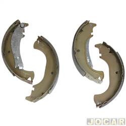 Sapata de freio - ROC - <b>Fiat Dobl HLX 1.8 8V Flex de 2006 at 2009</b> - Doblo 2002 em diante - COM HASTE - 228X42mm - jogo - 23465