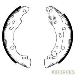 Sapata de freio - ROC - <b>Renault Sandero Stepway Rip Curl 1.6 16V Hi-Flex de 2012 at 2014</b> - Logan/Sandero 1.6 8V/16V 2007 at 2013 - 203X39MM - TAMBOR 8 - SISTEMA TRW - jogo - 24326