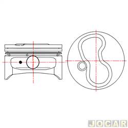 Pisto Motor - Frontier - <b>Ford Fiesta Hatch Class 1.6 8V 4P de 2002 at 2004</b> - EcoSport 1.6 2003 at 2012 - 0,50 com pino - jogo - 72946