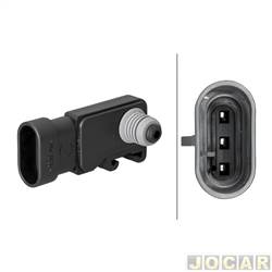 Sensor MAP - Hella - <b>Chevrolet Celta Super 1.0 VHC 8V Flexpower 4P de 2006 at 2008</b> - Corsa/Classic/Celta 1.0/1.4/1.8 2000 at 2008 - cada (unidade) - 6PP009400011