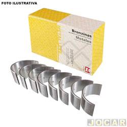 Bronzina da biela - Metal Leve - <b>Fiat Uno Mille Smart 1.0 mpi 4P lcool de 2000 at 2001</b> - Uno Mille/147/Oggi/Spazio/Uno/Premio/Elba - motor 1050 1.0 1.5 alcool/gasolina - jogo - SBB-407-J-100